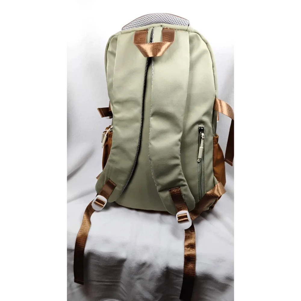 Man Buzhe Sport Backpack Green Tan Casual Travel School Everyday Daypack